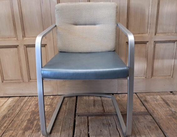 chrome leather and fabric cantilever office chair seating occasional chairs