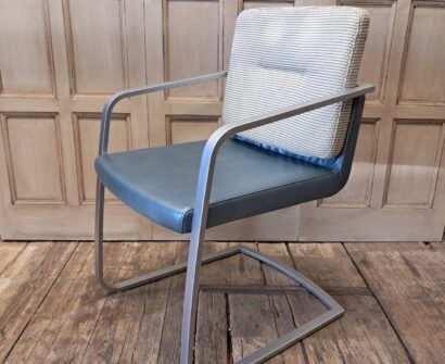 chrome leather and fabric cantilever office chair seating occasional chairs