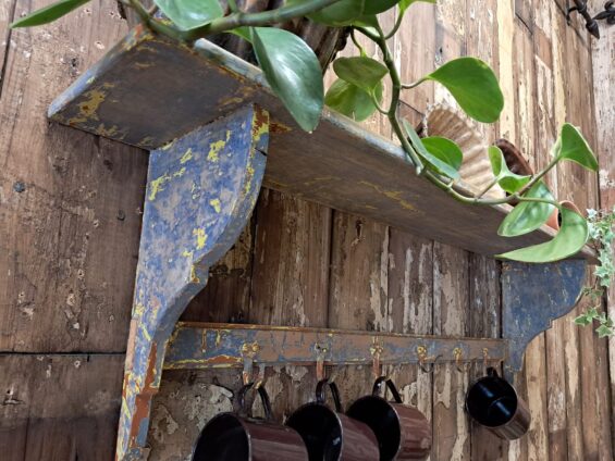 painted wooden shelf decorative homewares storage