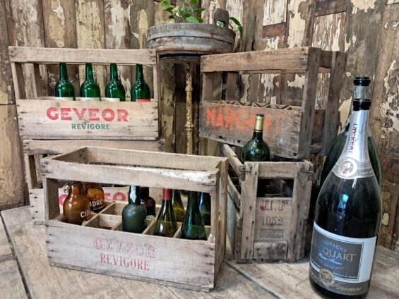 wooden bottle crates decorative homewares