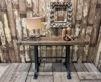 cast iron wood console furniture tables industrial