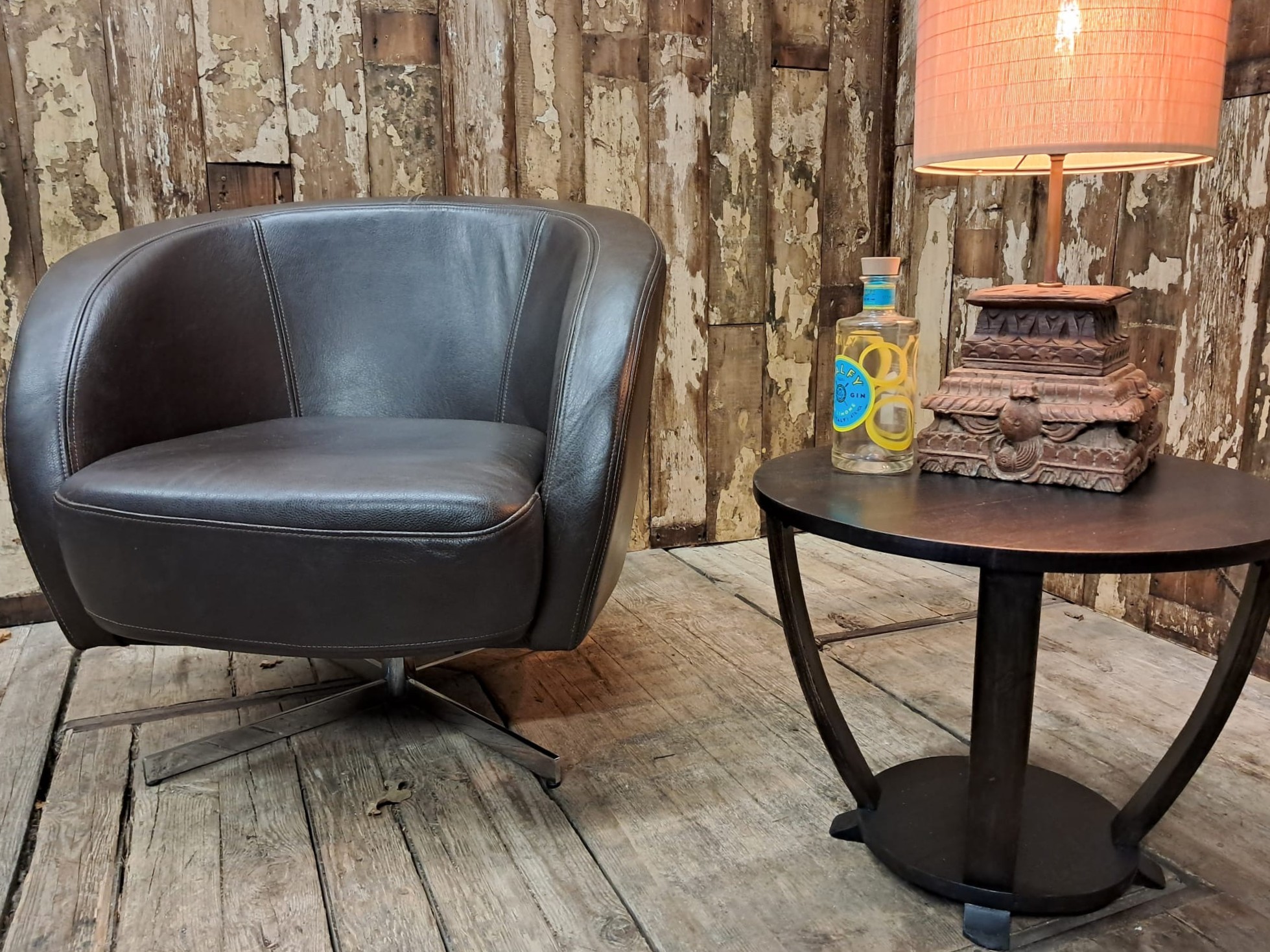 leather chrome tub swivel chair seating armchairs