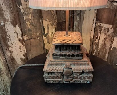 hand carved teak capital pillar lamps