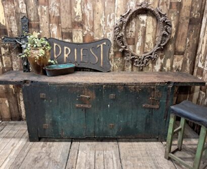 wooden painted workbench unit furniture cupboards and cabinets tables industrial