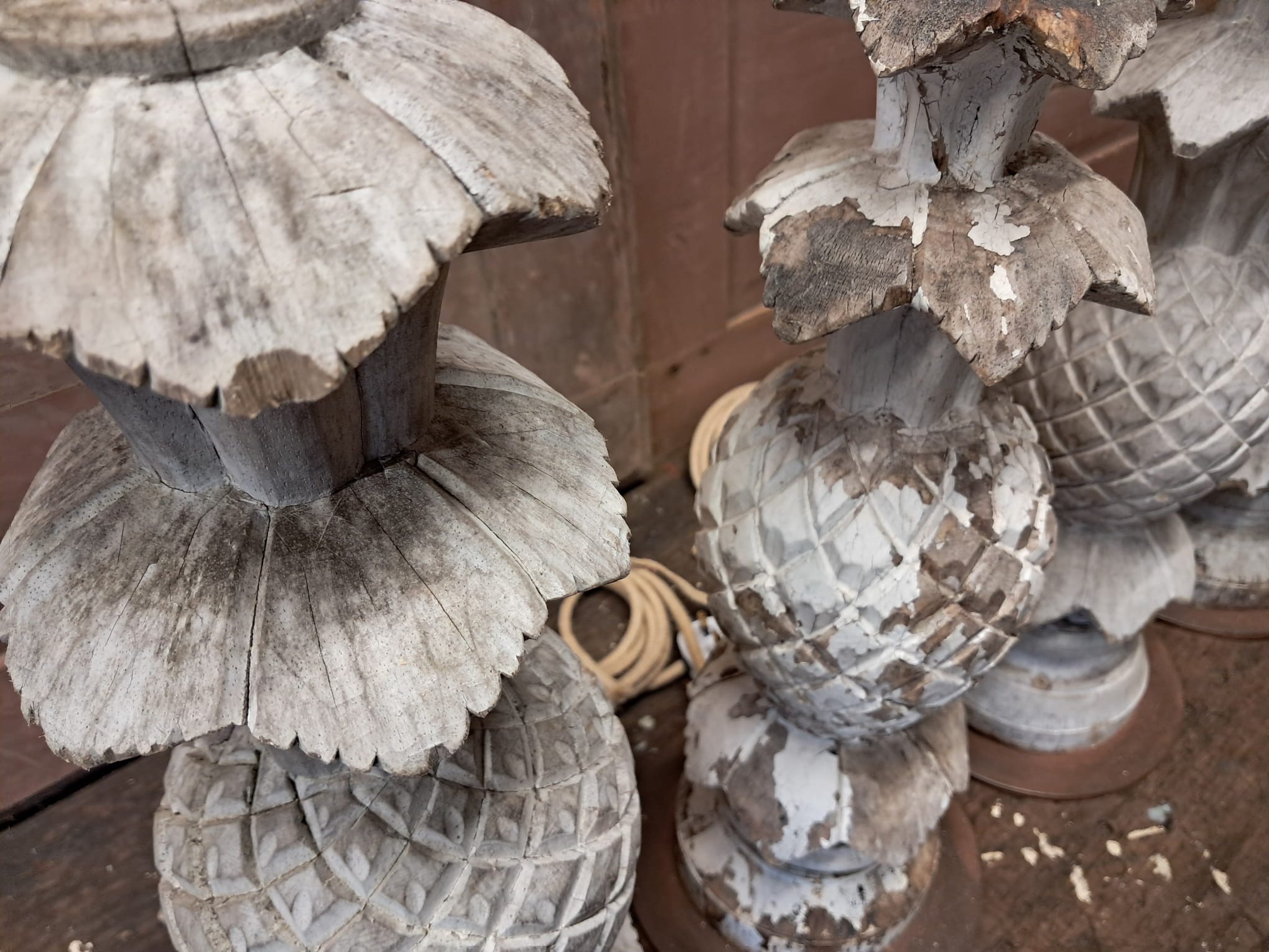 wooden carved lamp lighting bespoke