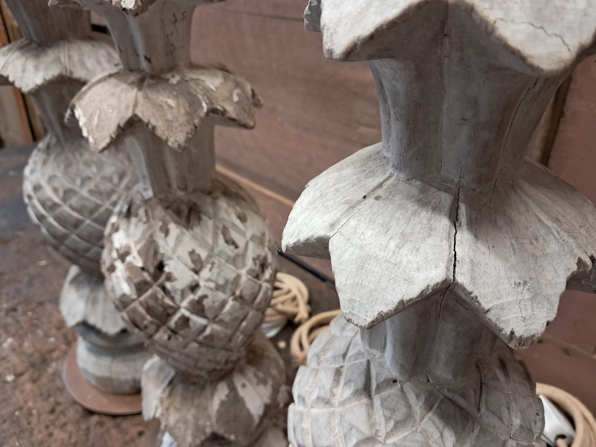 wooden carved lamp lighting bespoke