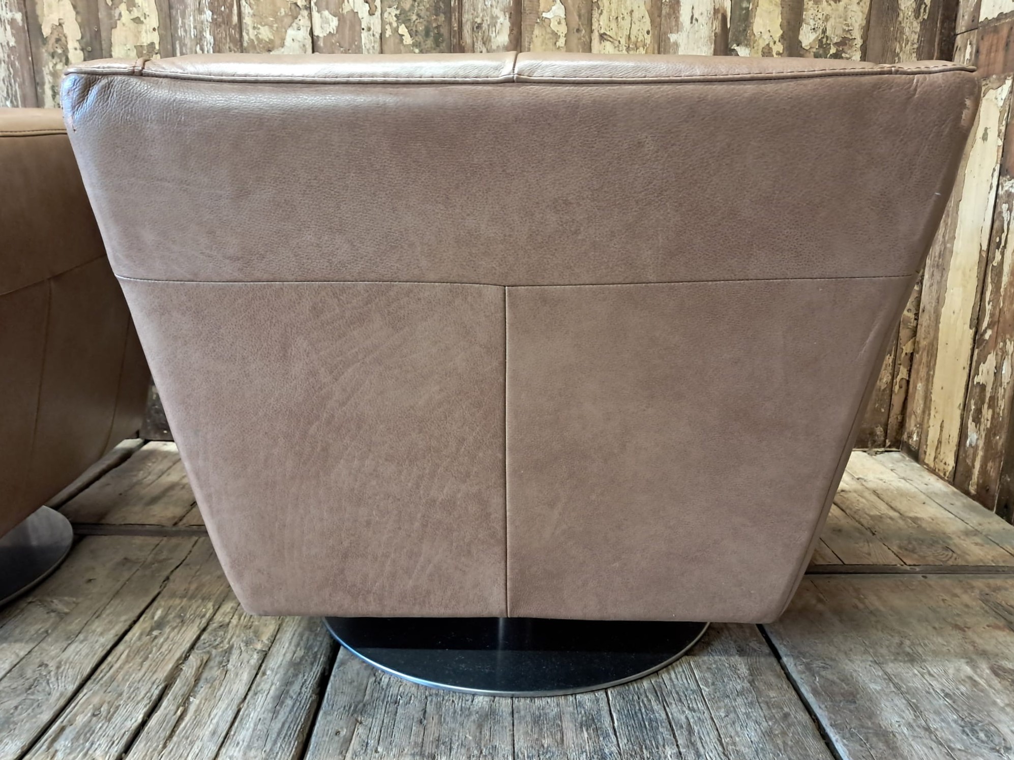 pair leather swivel chairs seating armchairs