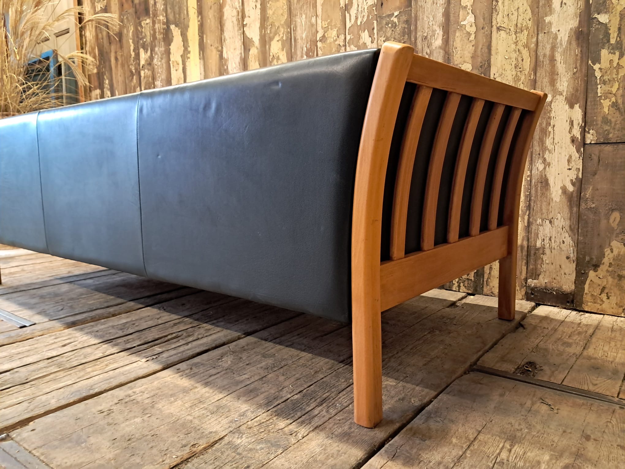 leather beech three seat danish stouby seating sofas