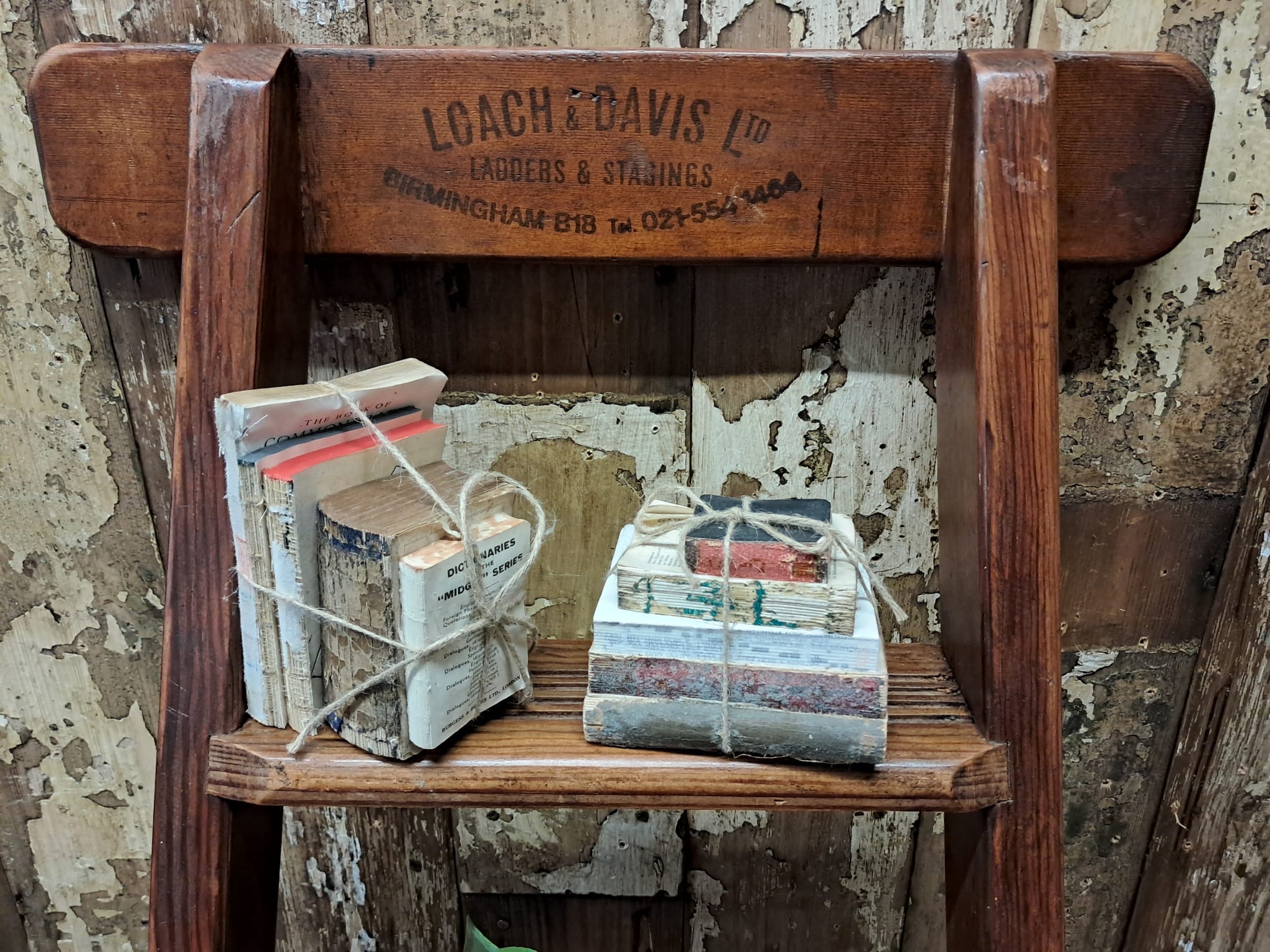 hardwood wall ladder shelf decorative homewares garden