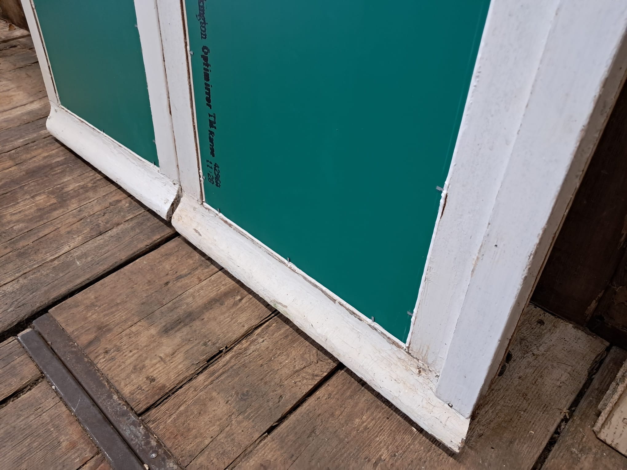 wooden french window mirror garden