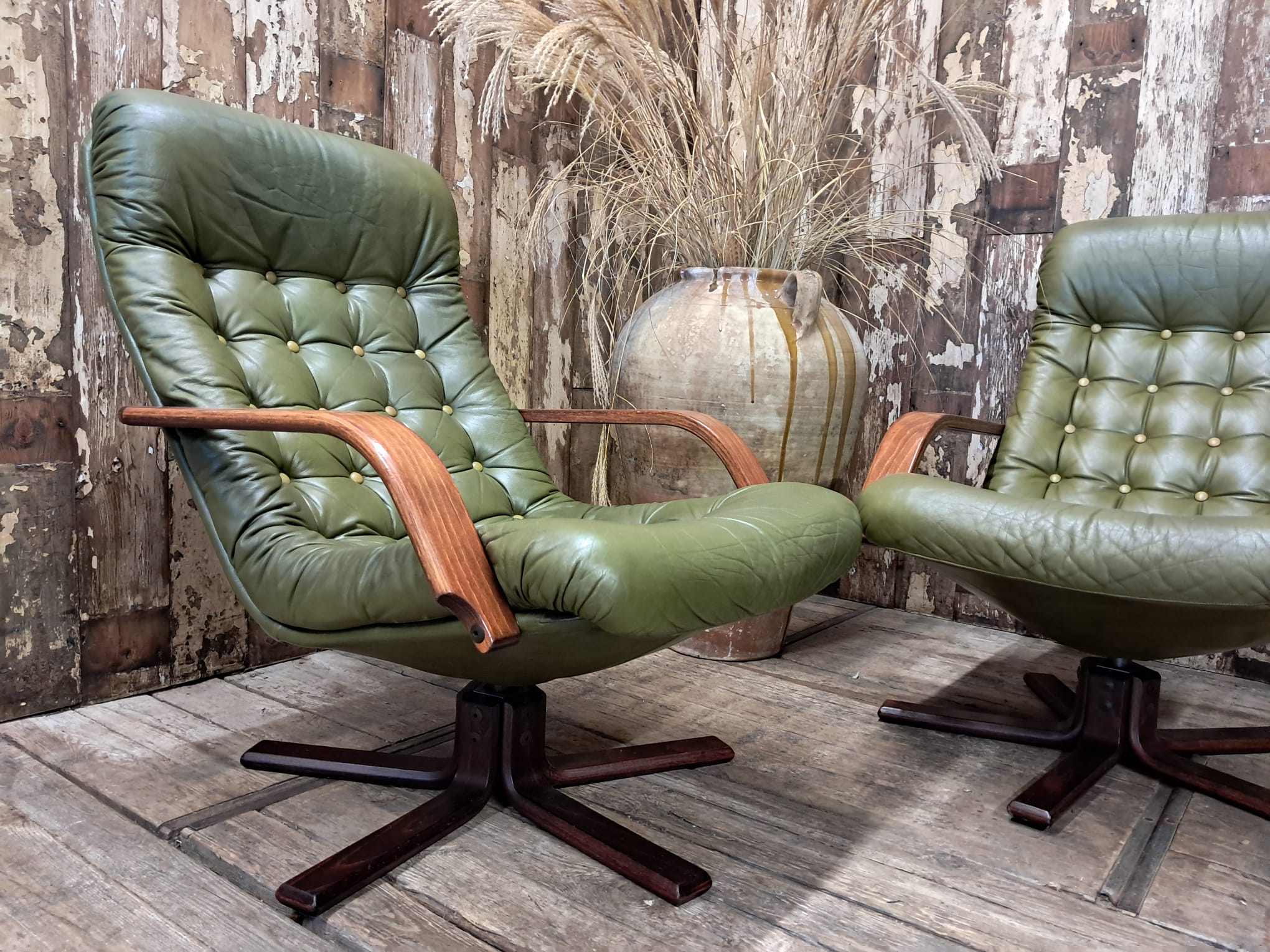leather wood midcentury swivel chairs seating armchairs