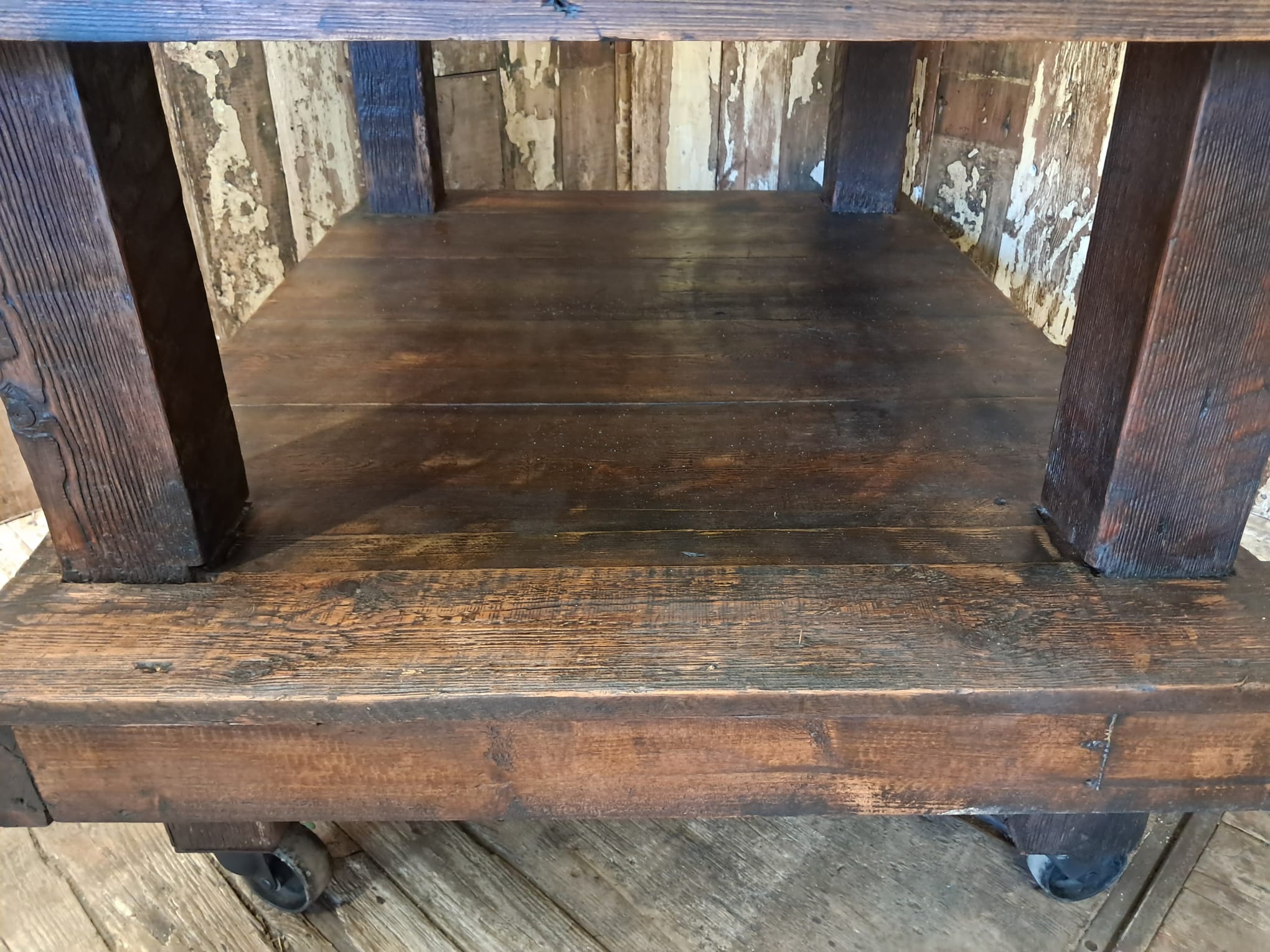 pine industrial trolley workstation table furniture tables industrial