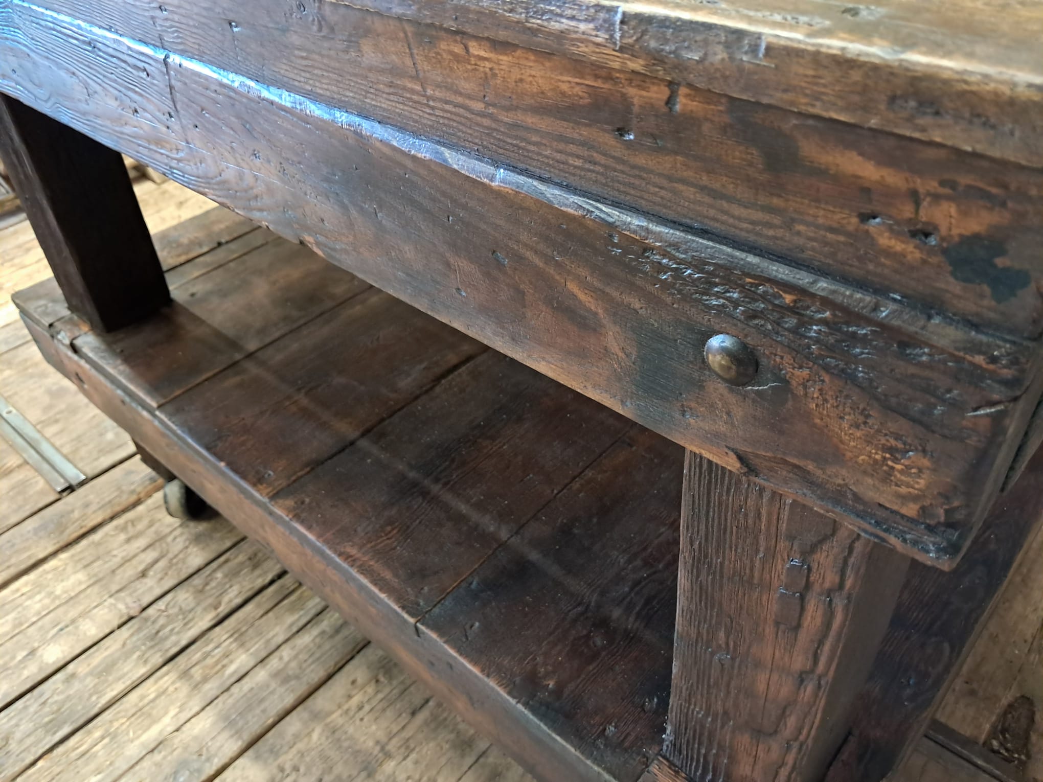 pine industrial trolley workstation table furniture tables industrial