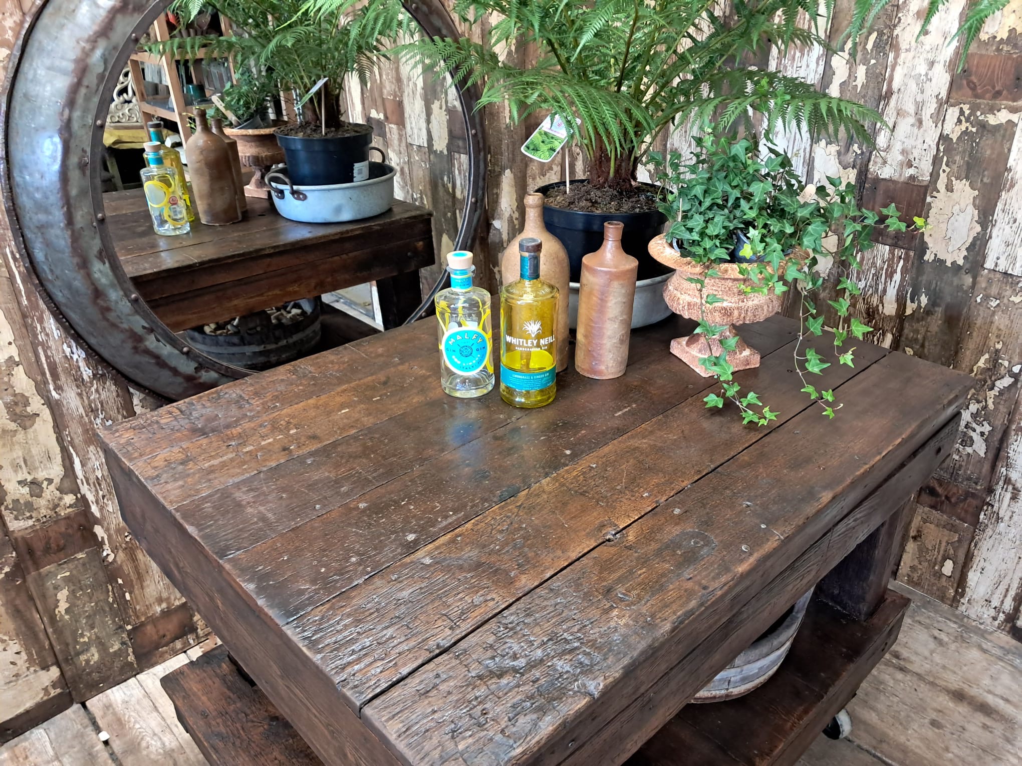 pine industrial trolley workstation table furniture tables industrial