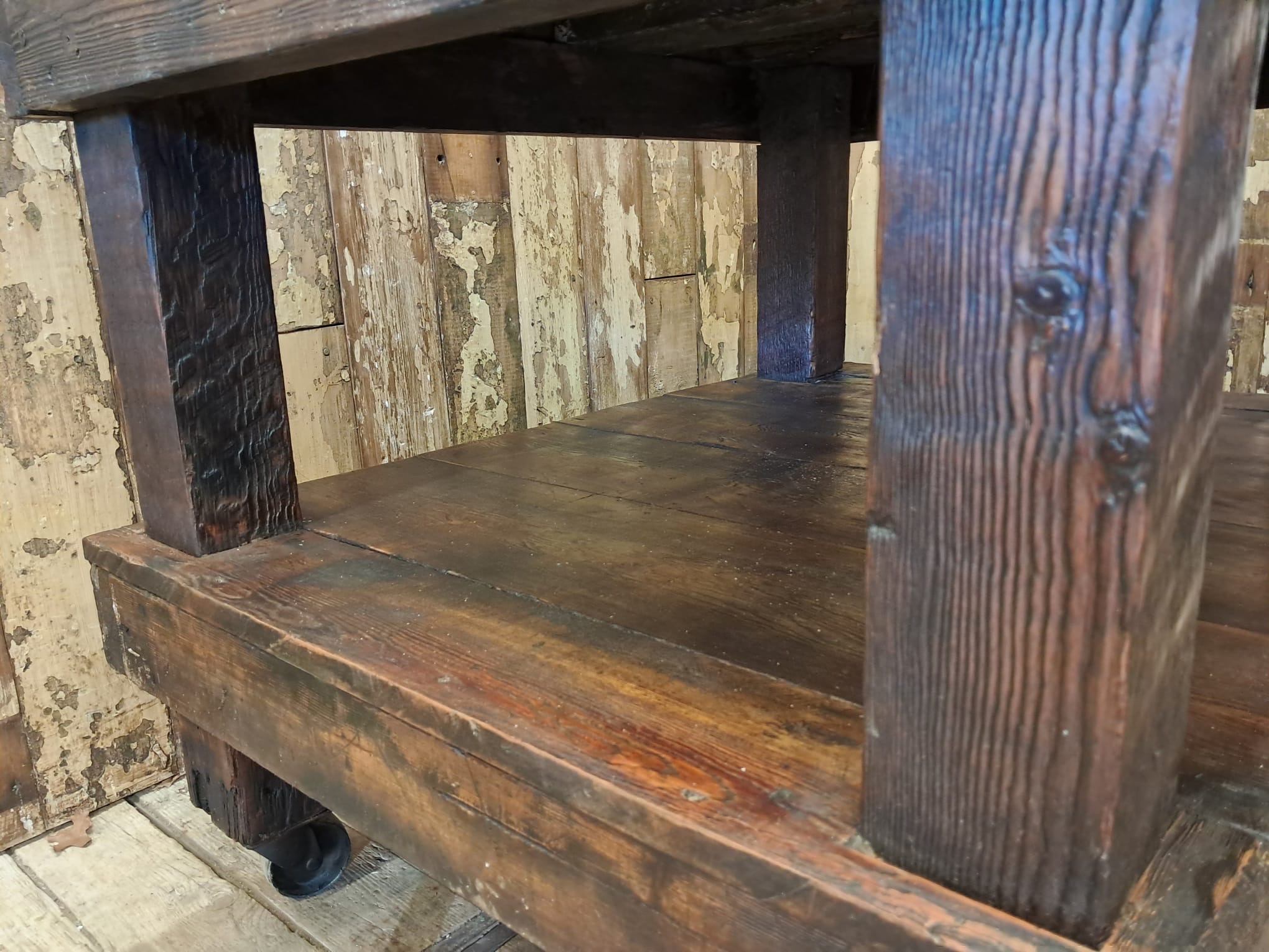 pine industrial trolley workstation table furniture tables industrial