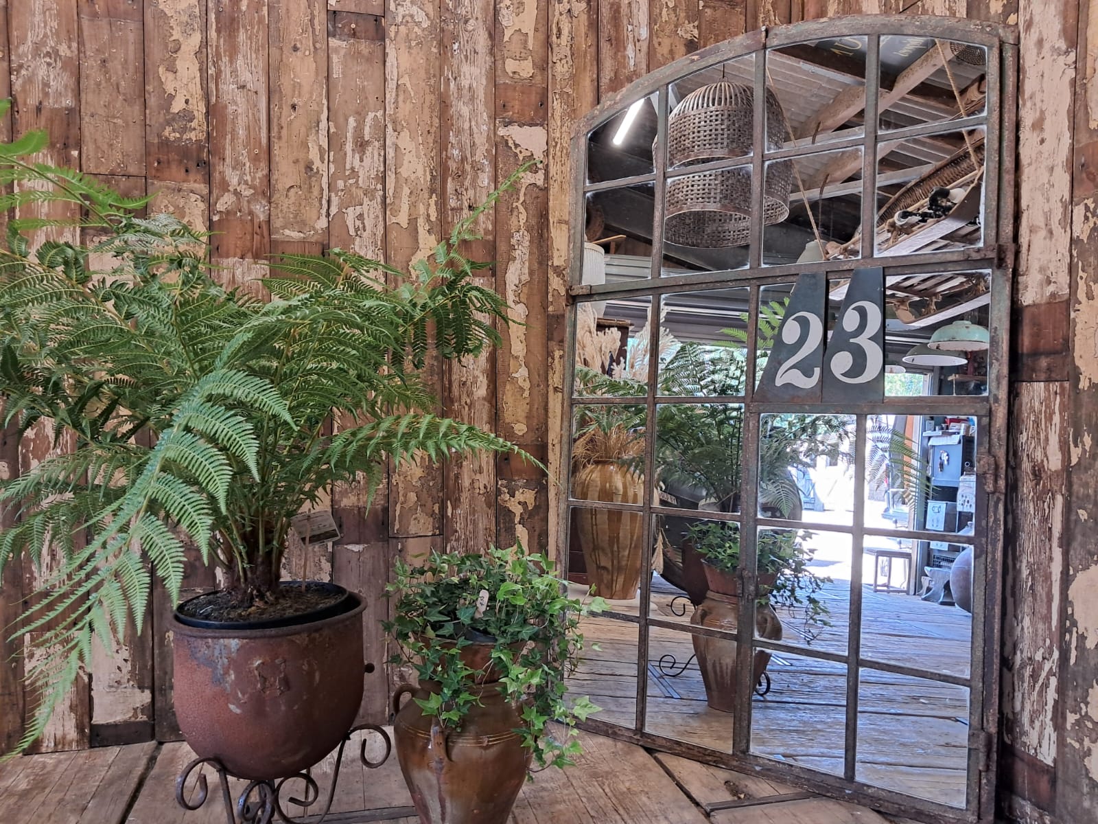 steel arch top factory window mirror mirrors garden