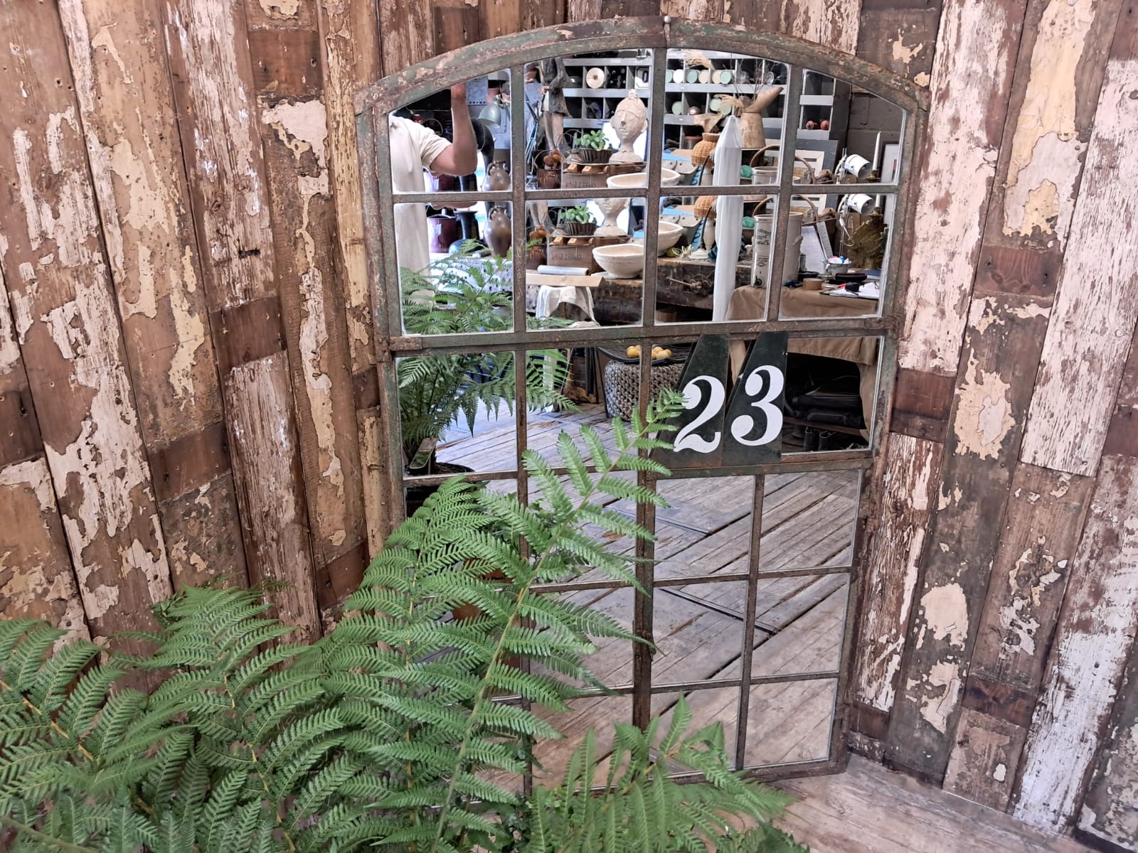 steel arch top factory window mirror mirrors garden