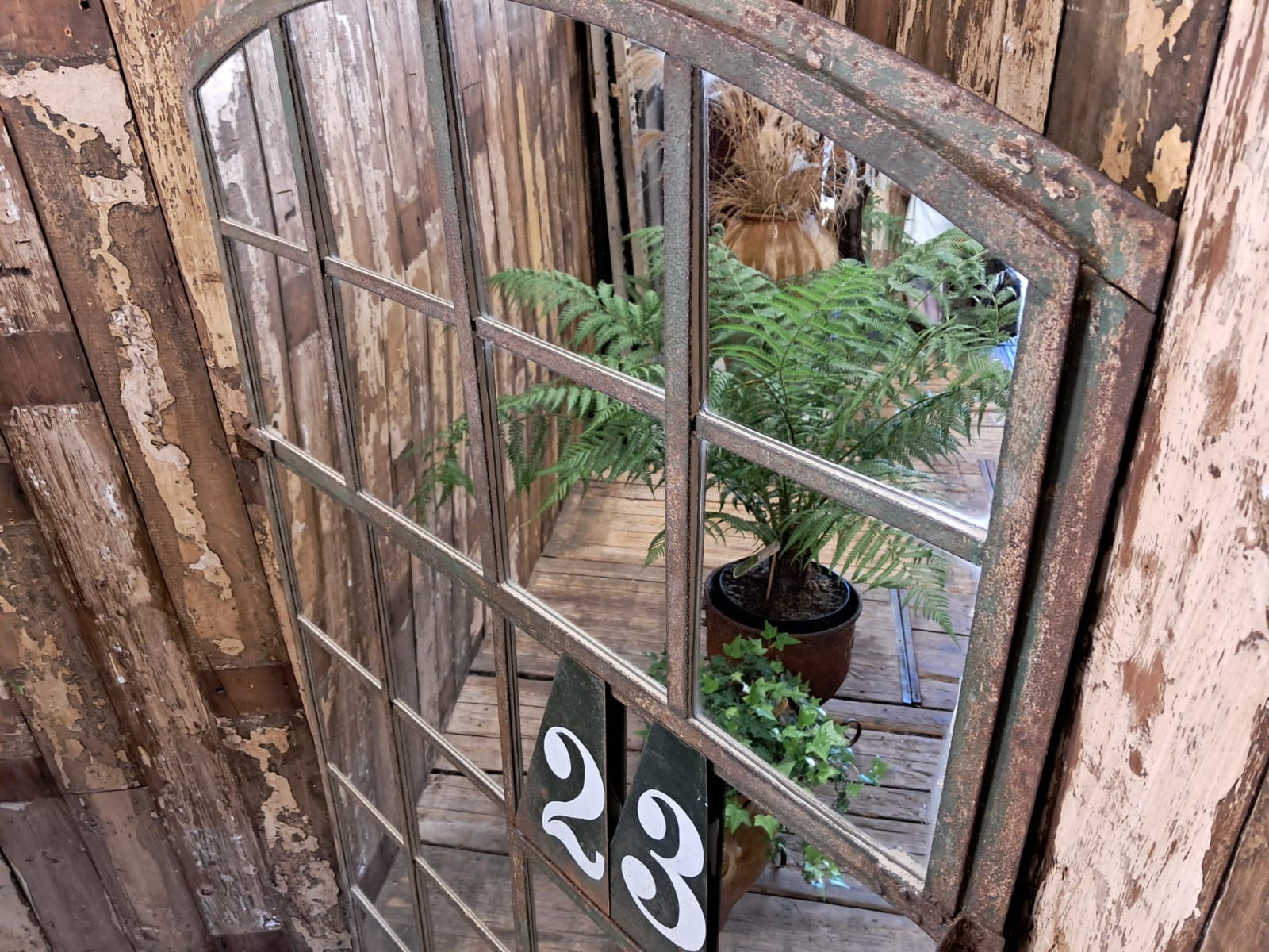 steel arch top factory window mirror mirrors garden