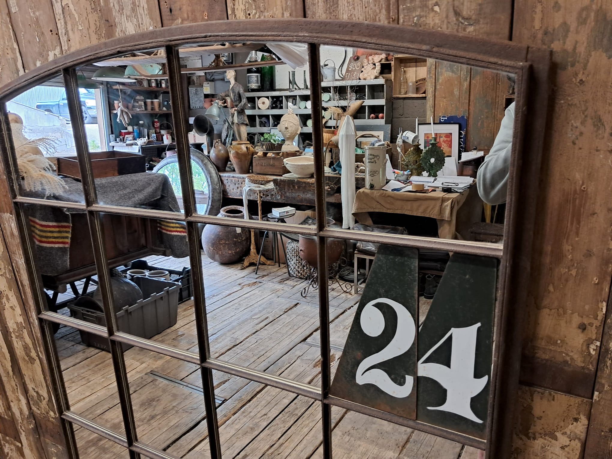 wrought iron arch top window mirror mirrors garden