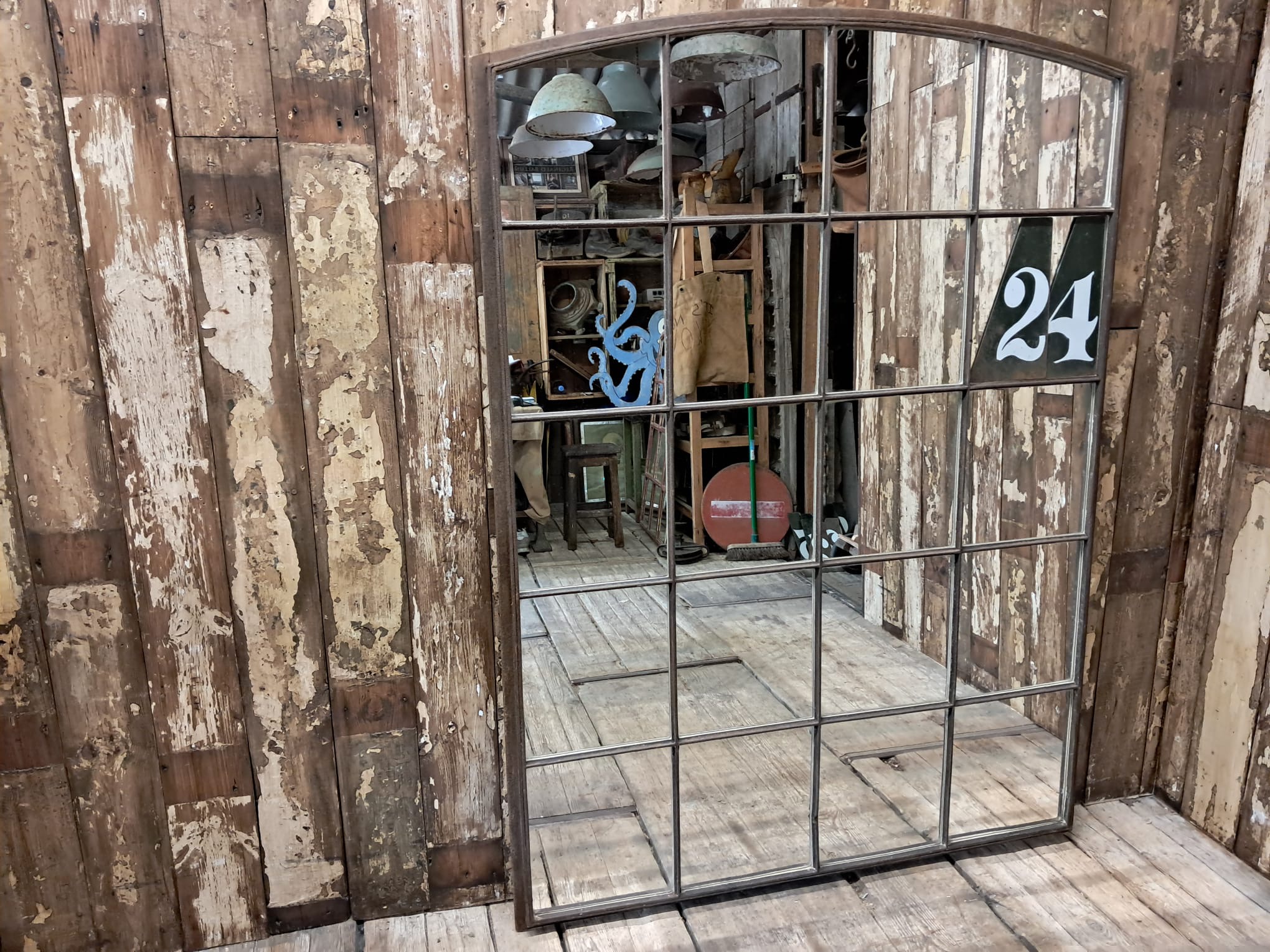 wrought iron arch top window mirror mirrors garden