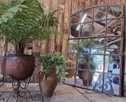 wrought iron arch top factory window mirror mirrors garden