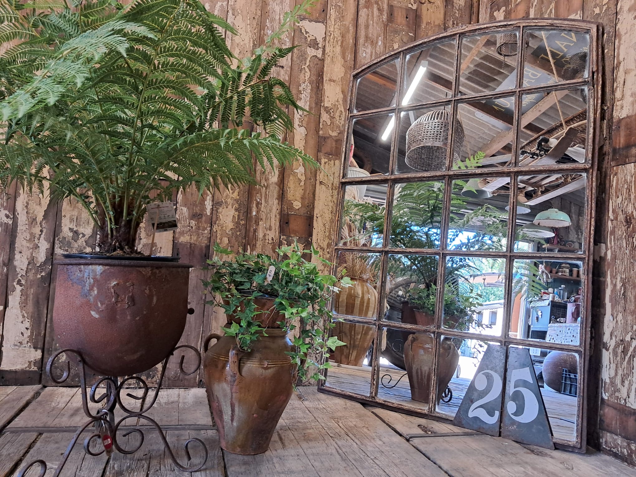 wrought iron arch top factory window mirror mirrors garden