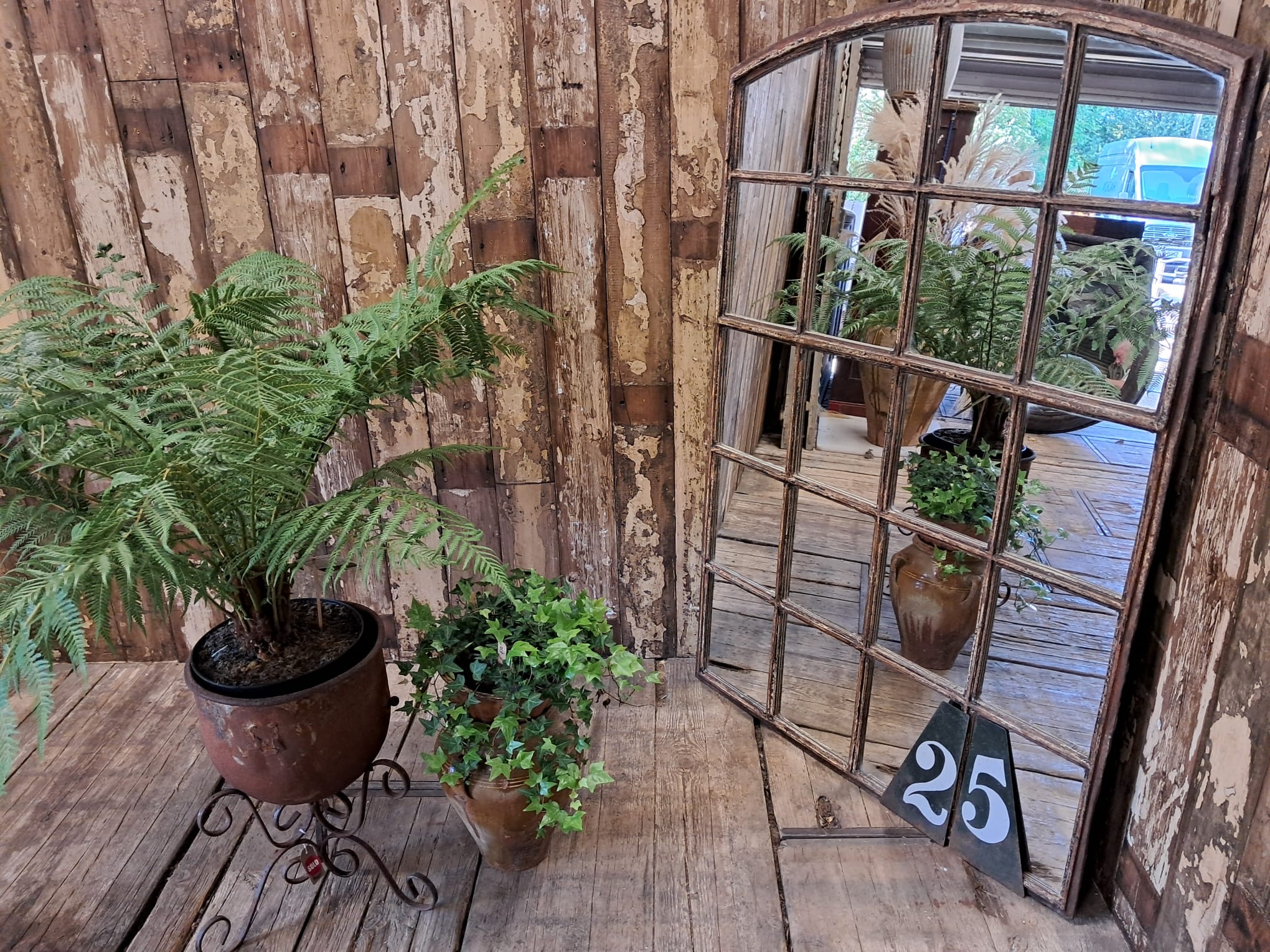 wrought iron arch top factory window mirror mirrors garden