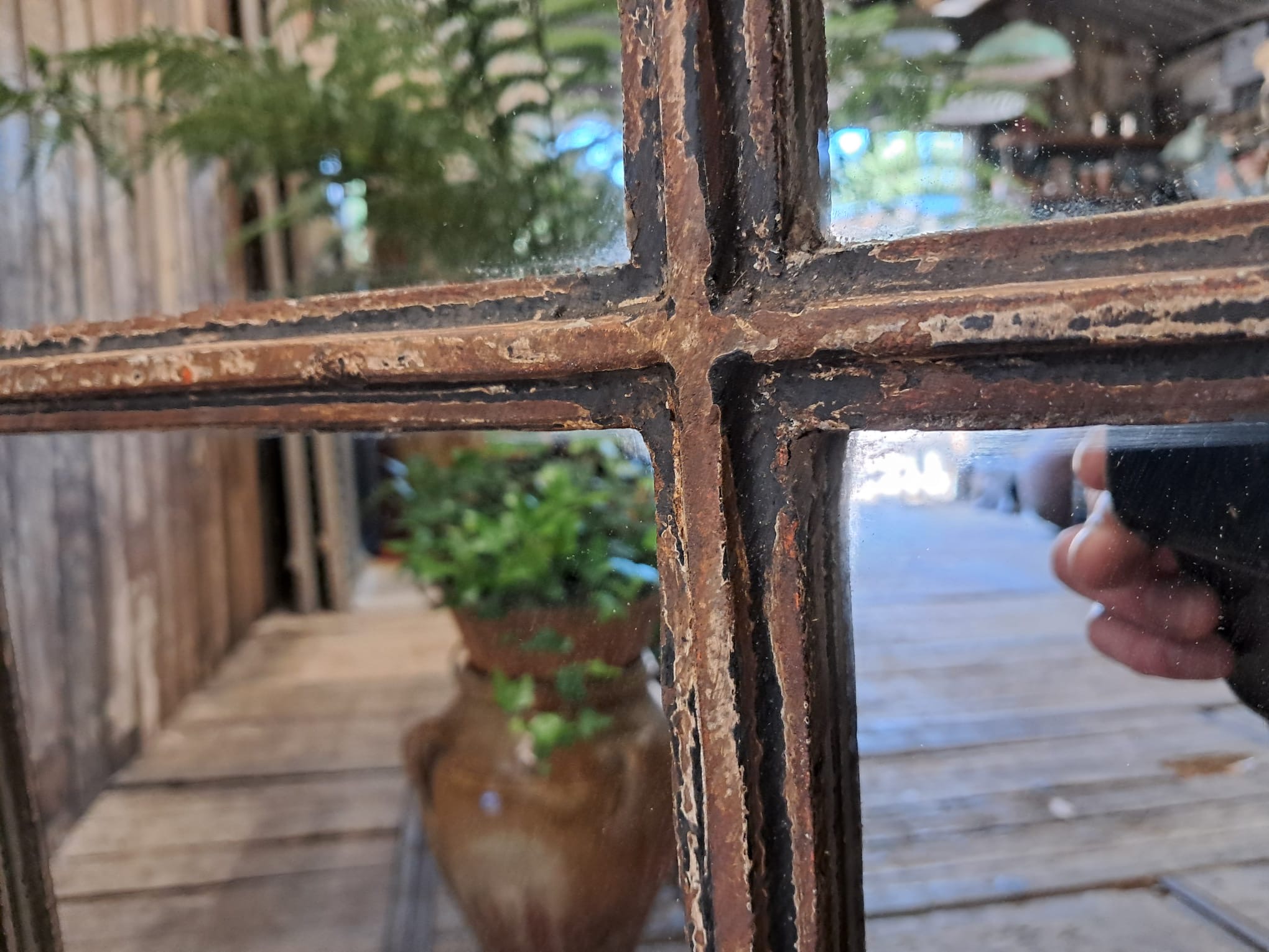 wrought iron arch top factory window mirror mirrors garden