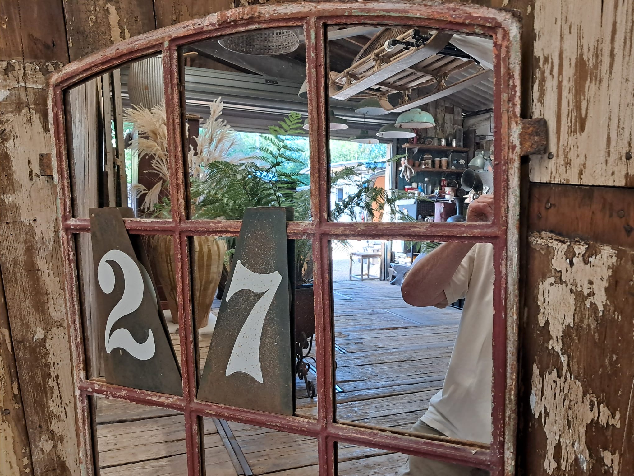 wrought iron arch top factory window mirror mirrors garden