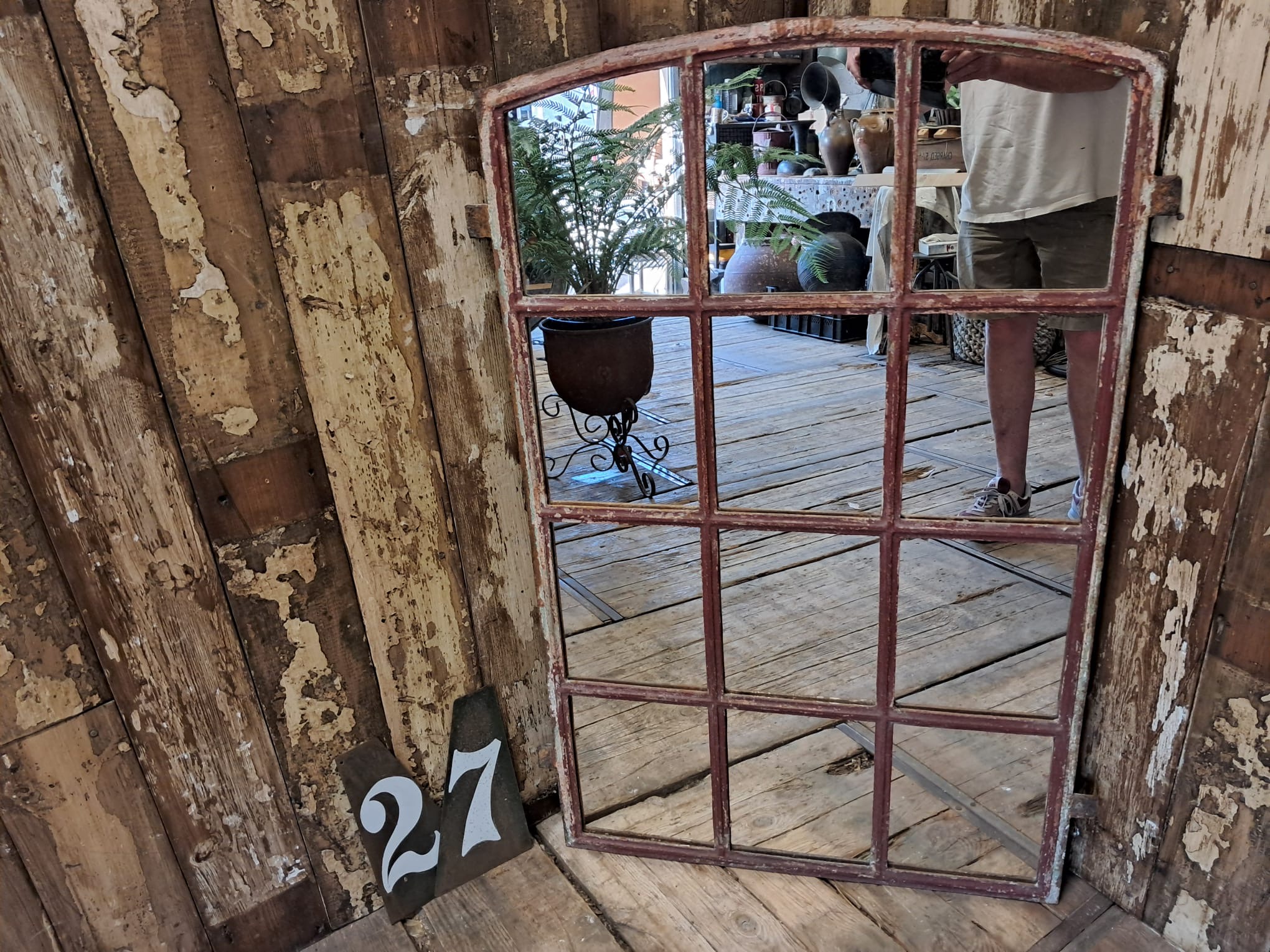 wrought iron arch top factory window mirror mirrors garden