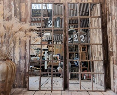wrought iron straight edge window mirror mirrors garden