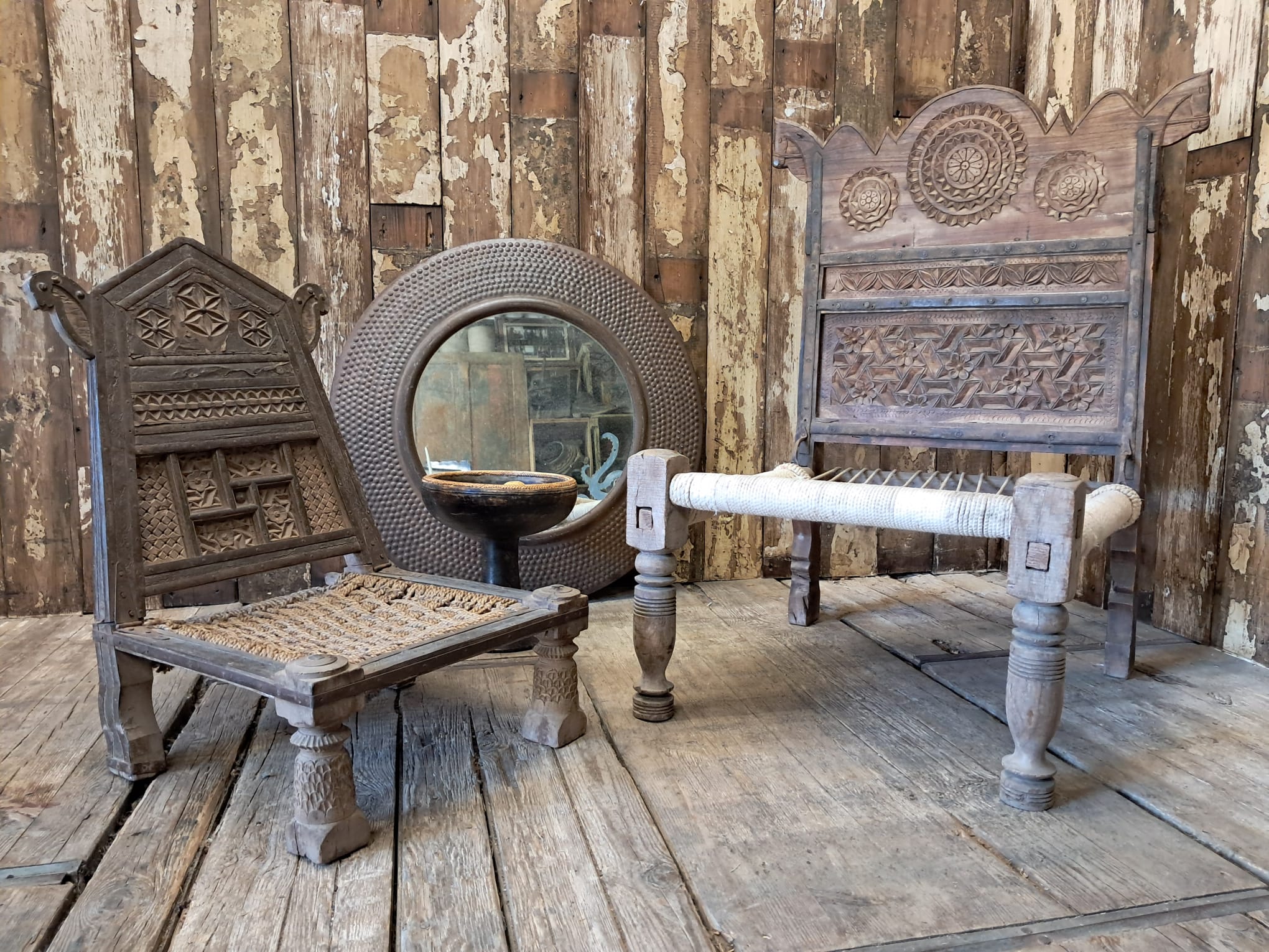 wood and rope low chair seating occasional chairs