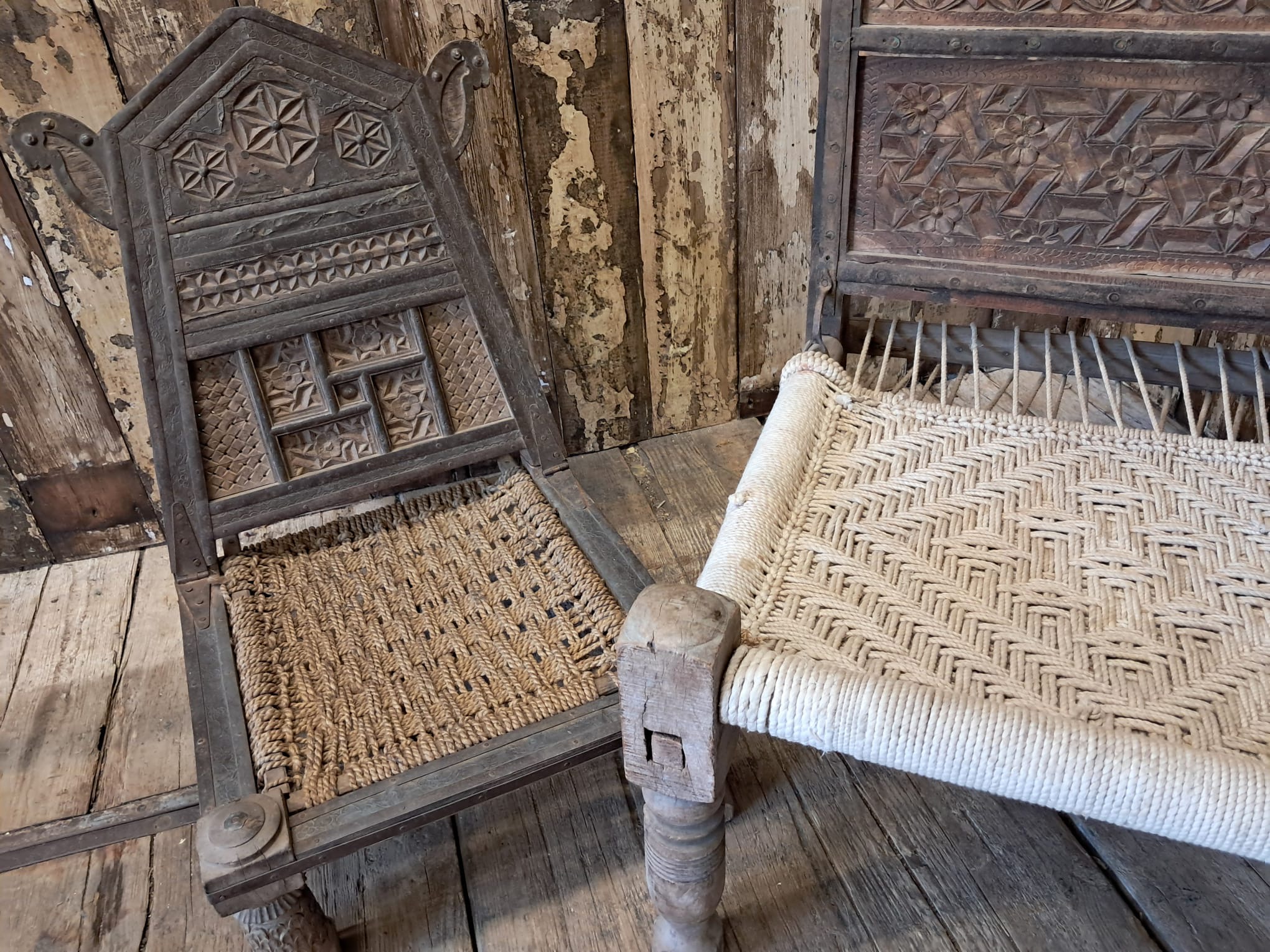 wood and rope low chair seating occasional chairs