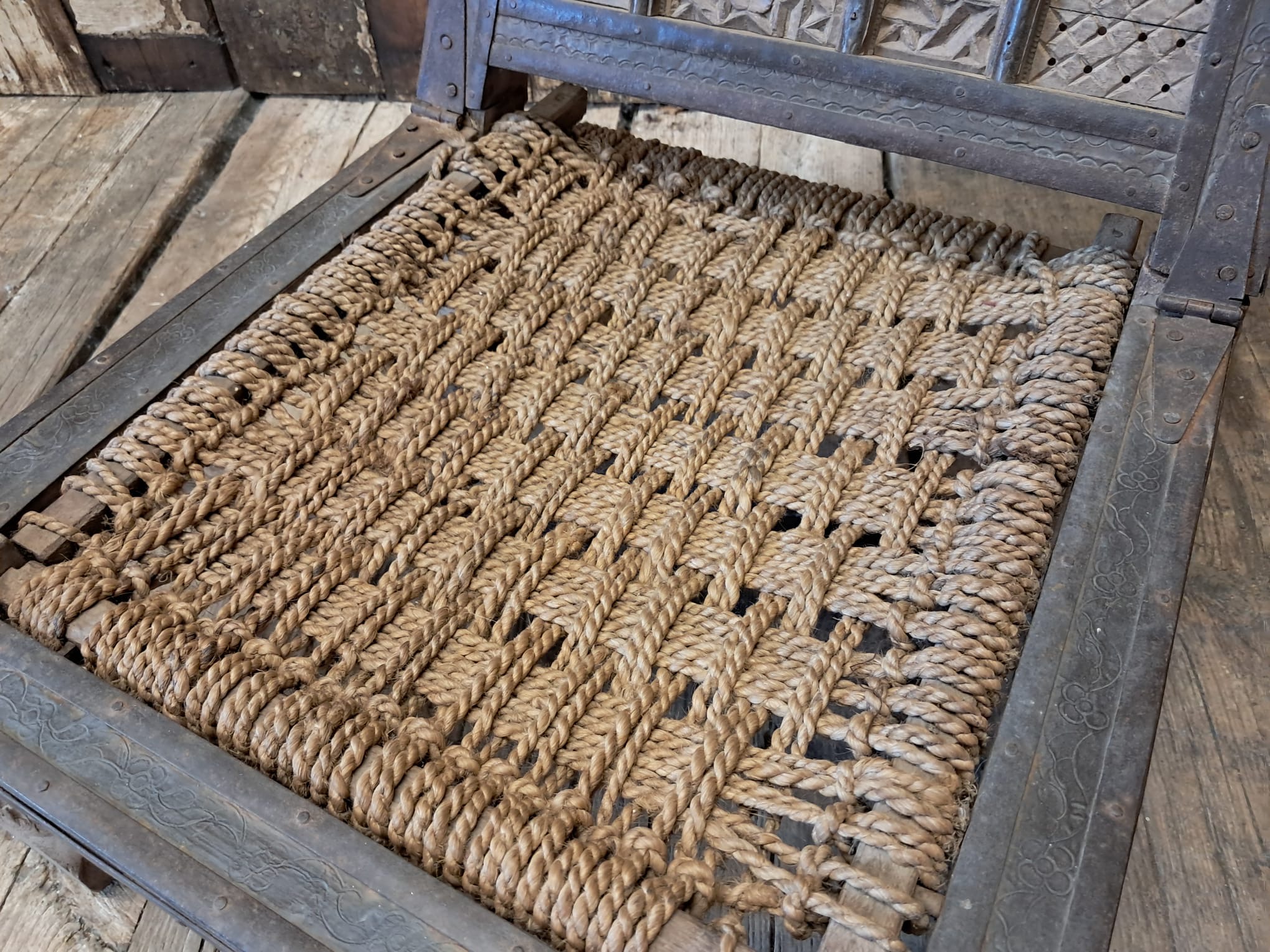 wood and rope low chair seating occasional chairs