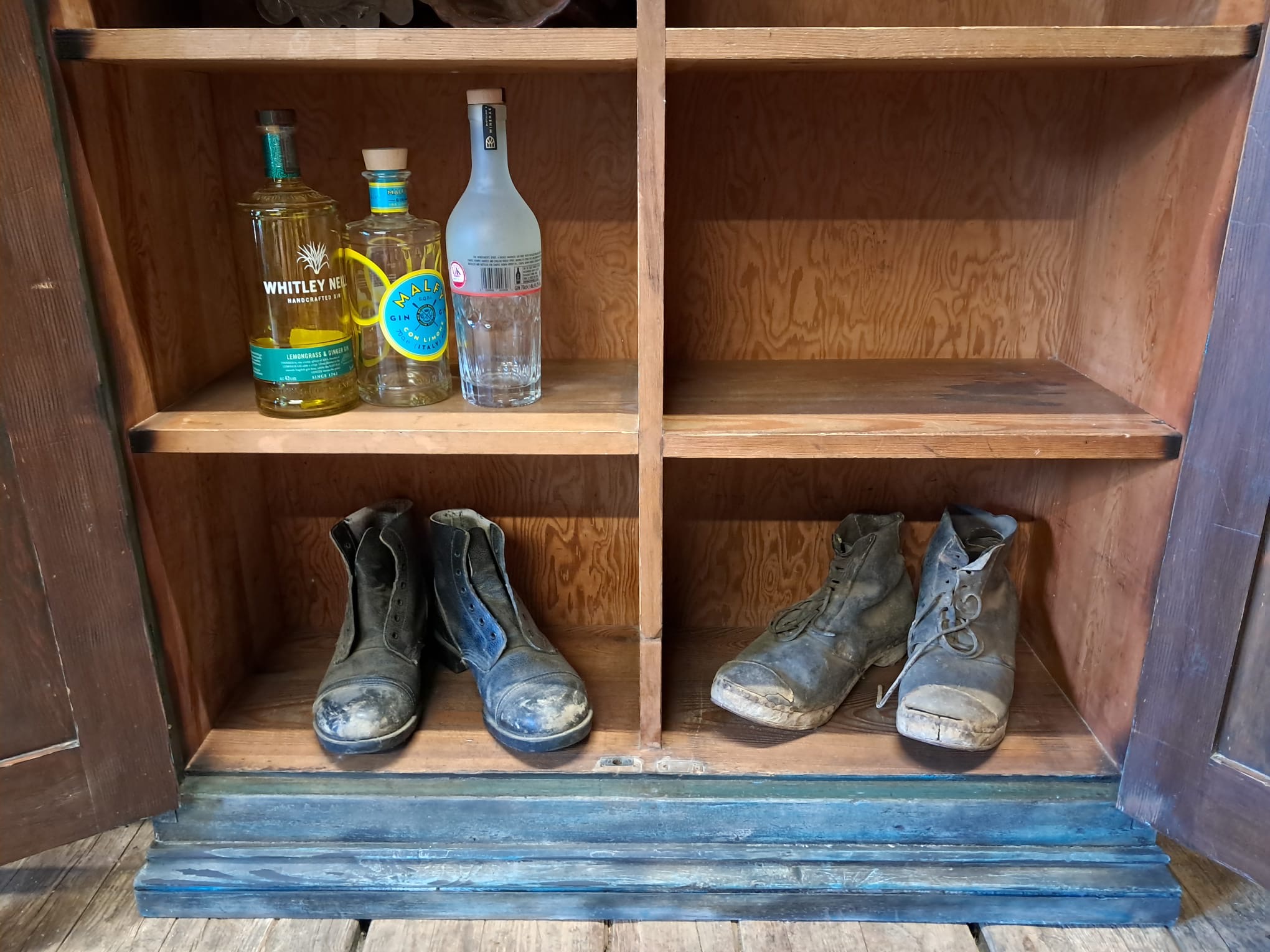painted wooden shelved pantry cupboard furniture cupboards & cabinets