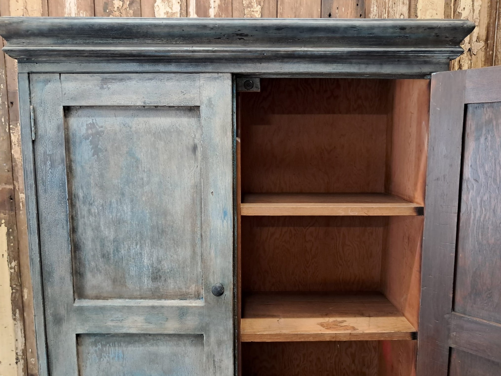 painted wooden shelved pantry cupboard furniture cupboards & cabinets