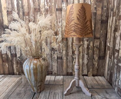 large wooden standard lamp lighting