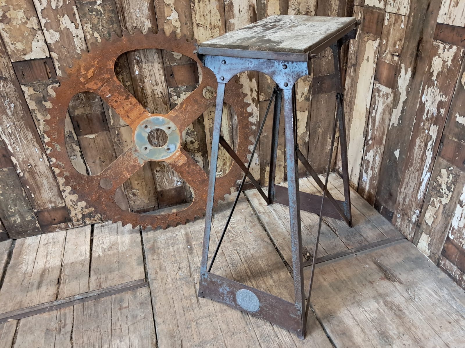 steel and pine folding stand furniture tables decorative homewares