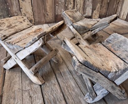 wooden milking stools garden decorative homewares