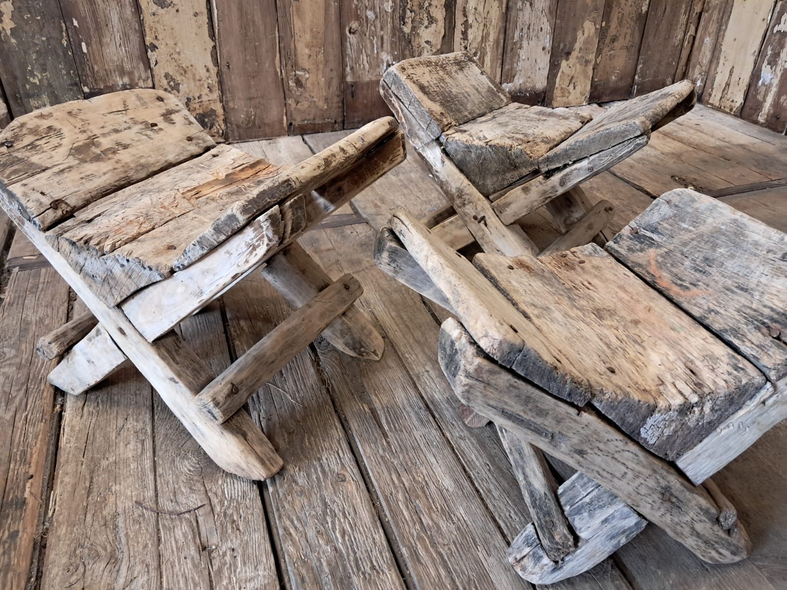 wooden milking stools garden decorative homewares