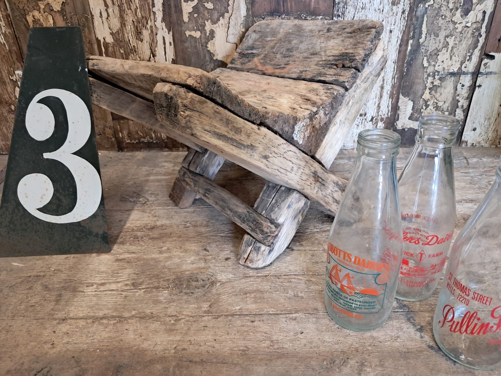 wooden milking stools garden decorative homewares