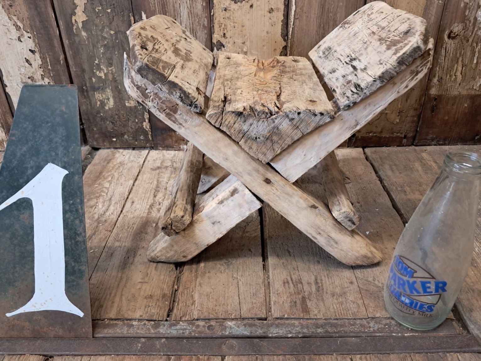 wooden milking stools garden decorative homewares