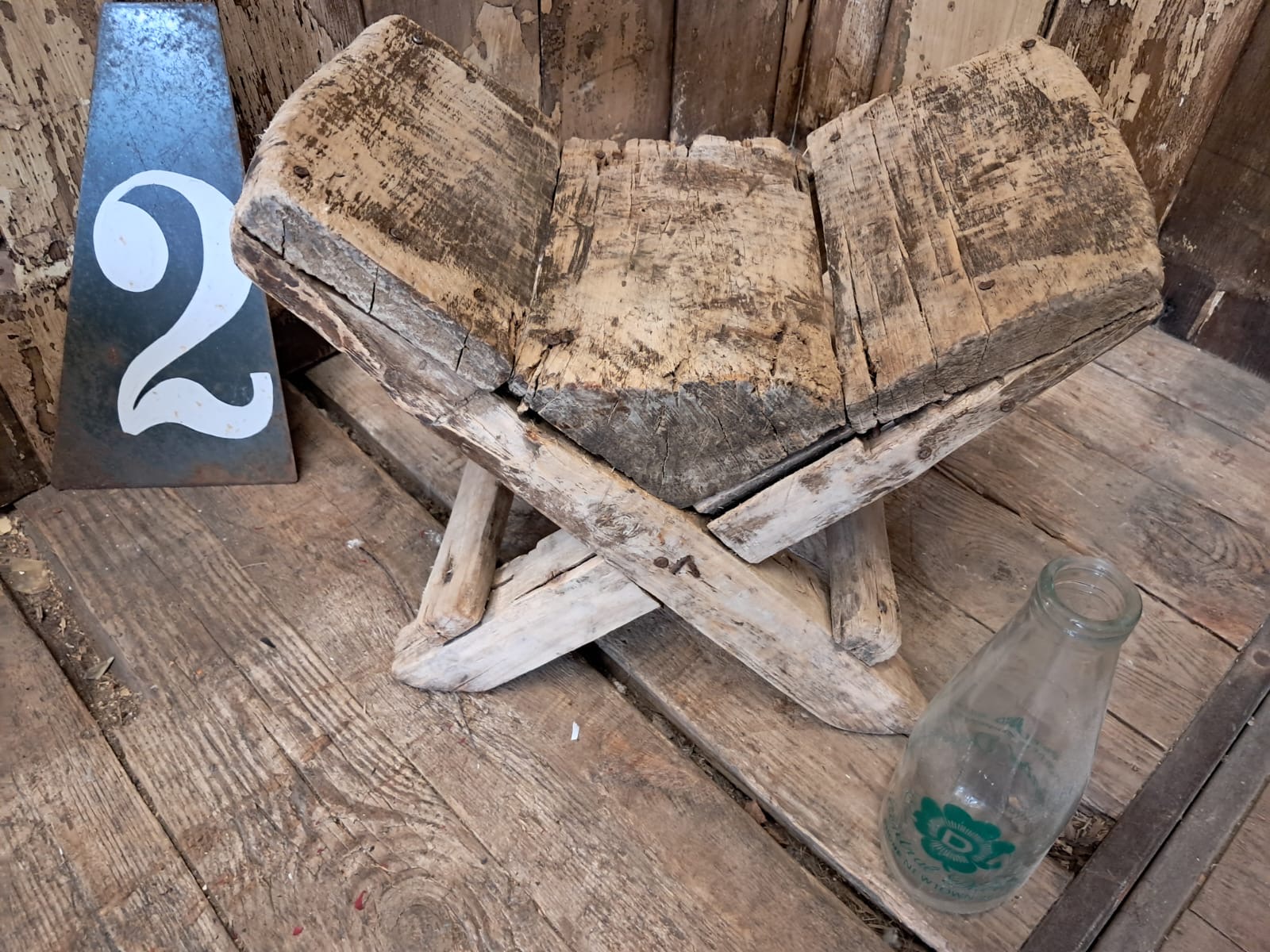 wooden milking stools garden decorative homewares