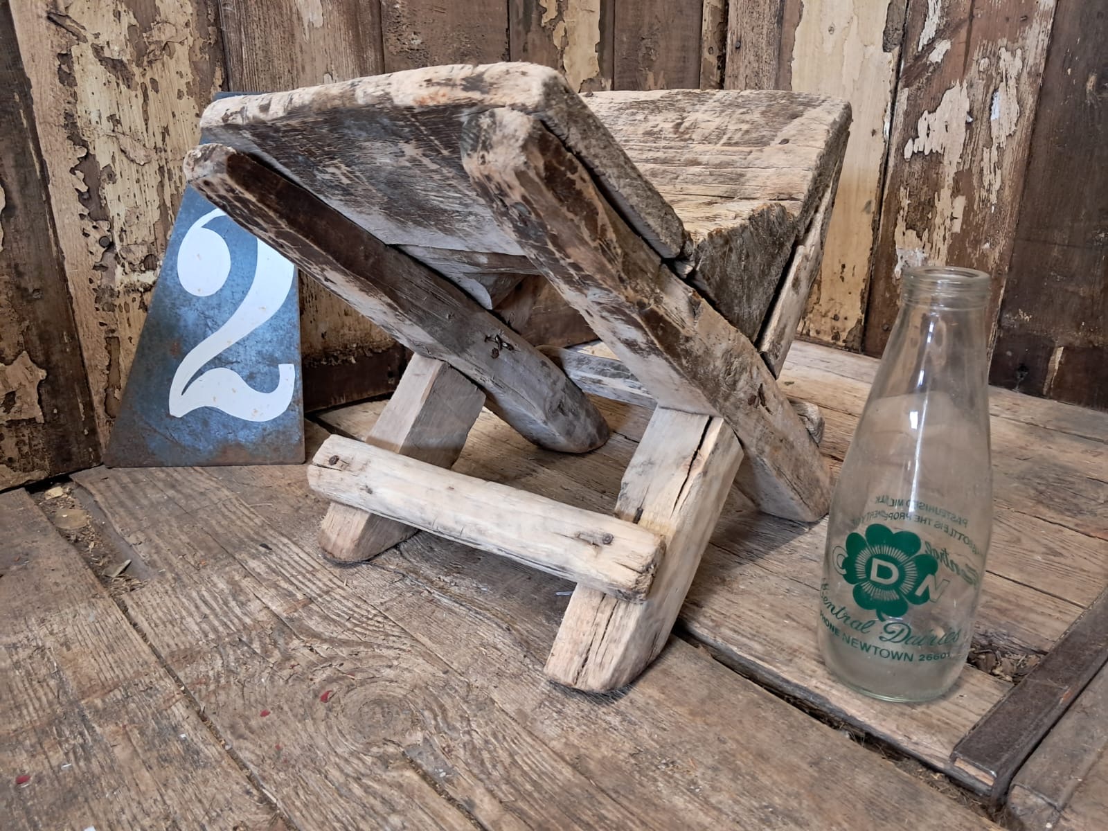 wooden milking stools garden decorative homewares