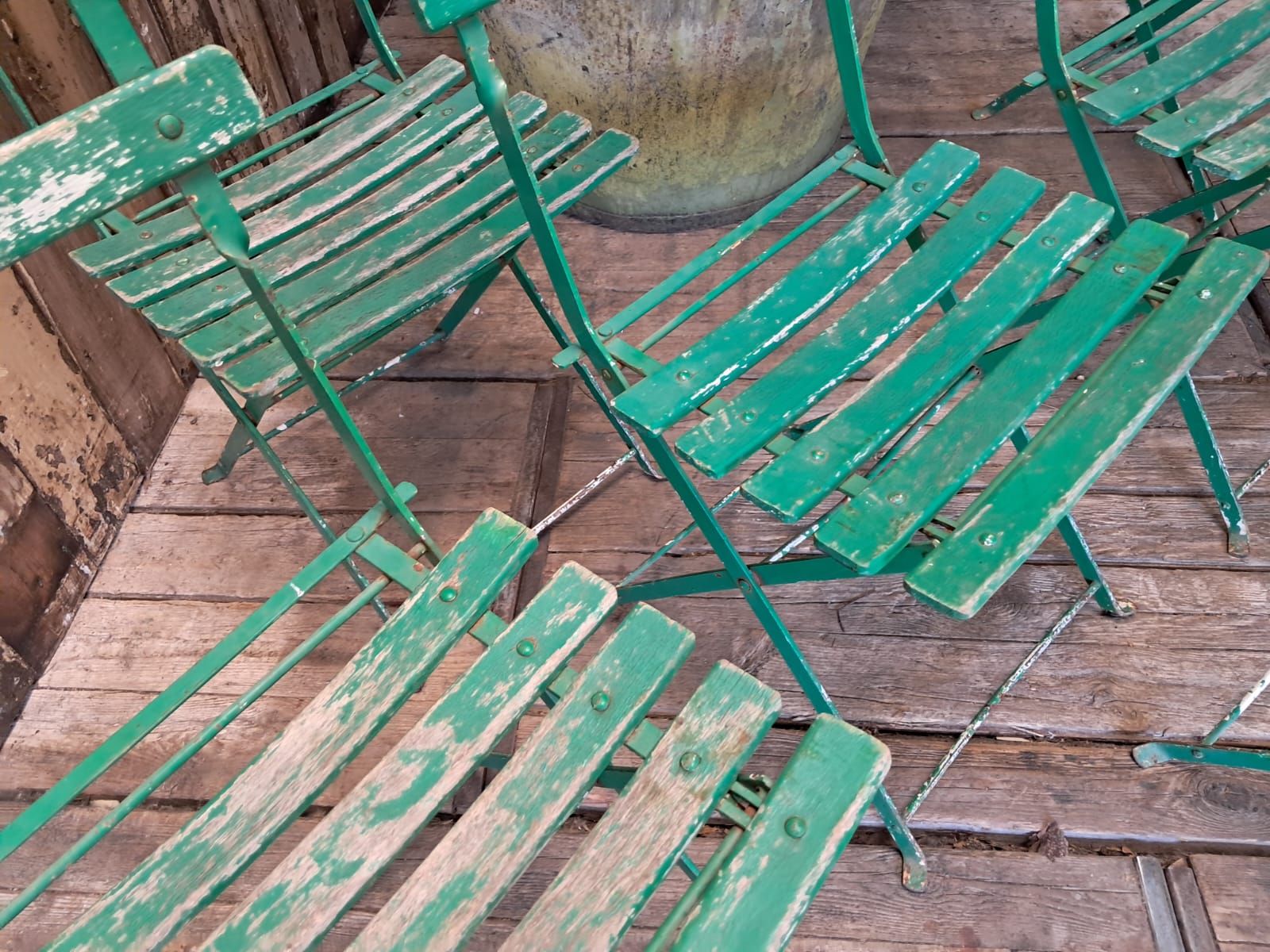wood metal folding bistro chairs garden furniture occasional chairs