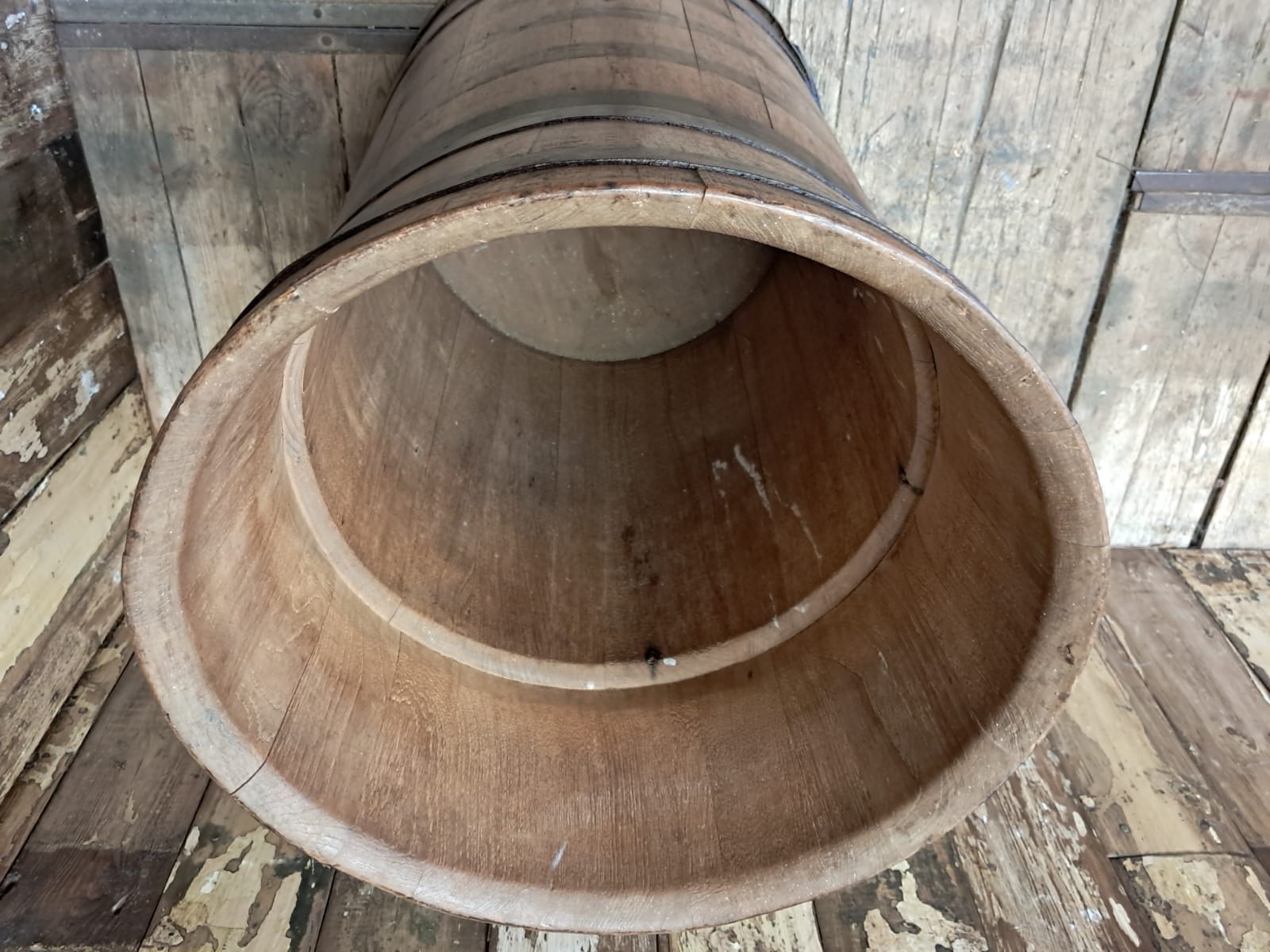 oak copper brass grain barrel lid decorative homewares garden decorative