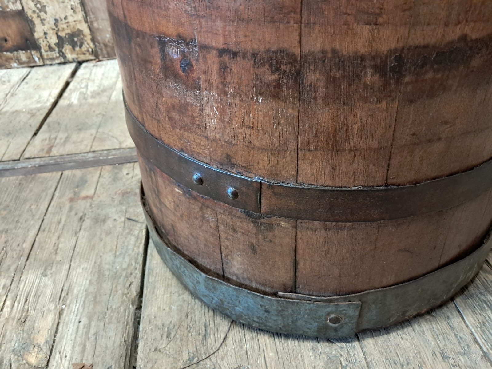 oak copper brass grain barrel lid decorative homewares garden decorative