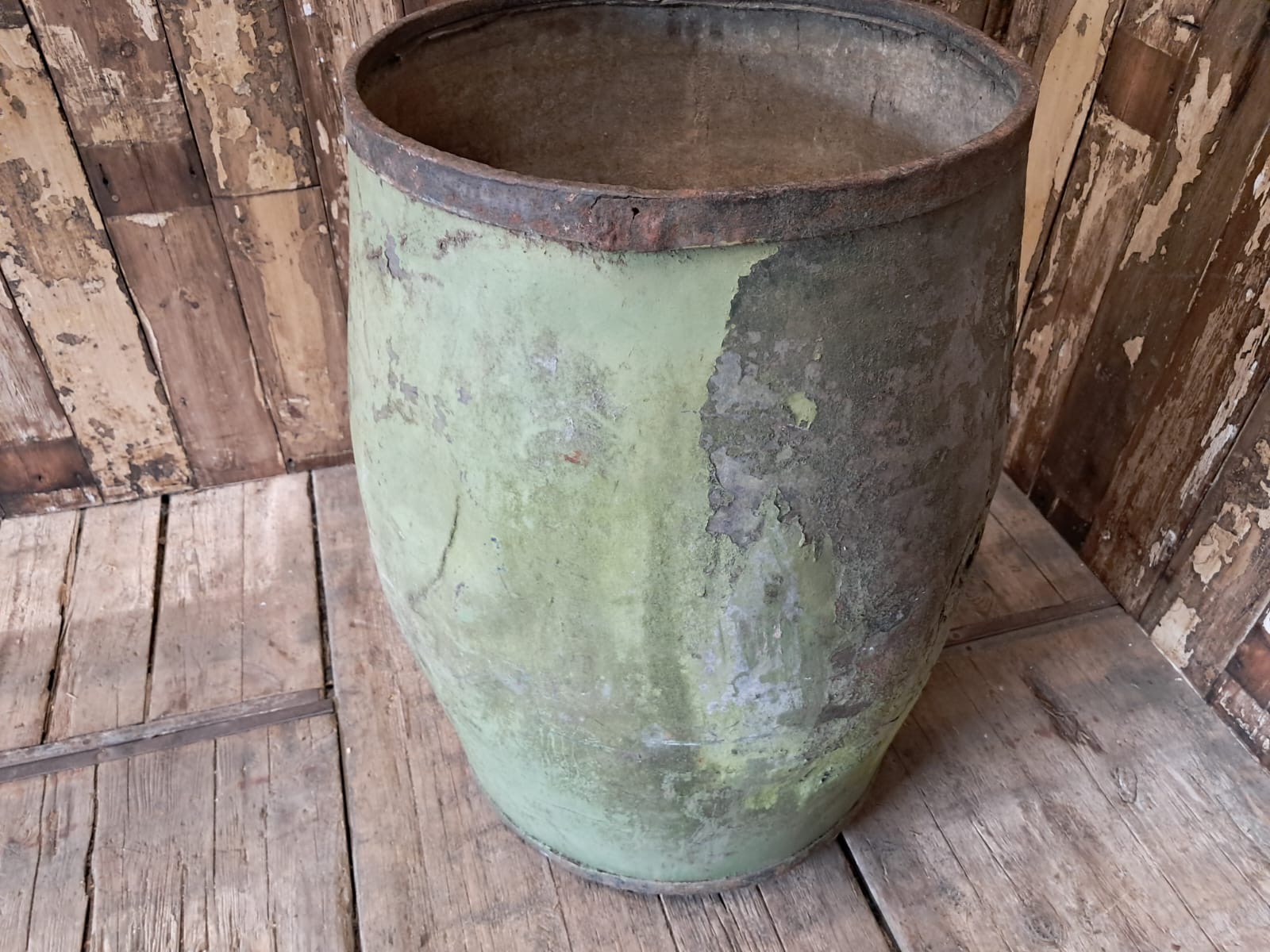 galvanised acid barrel vessel garden planters industrial decorative homewares