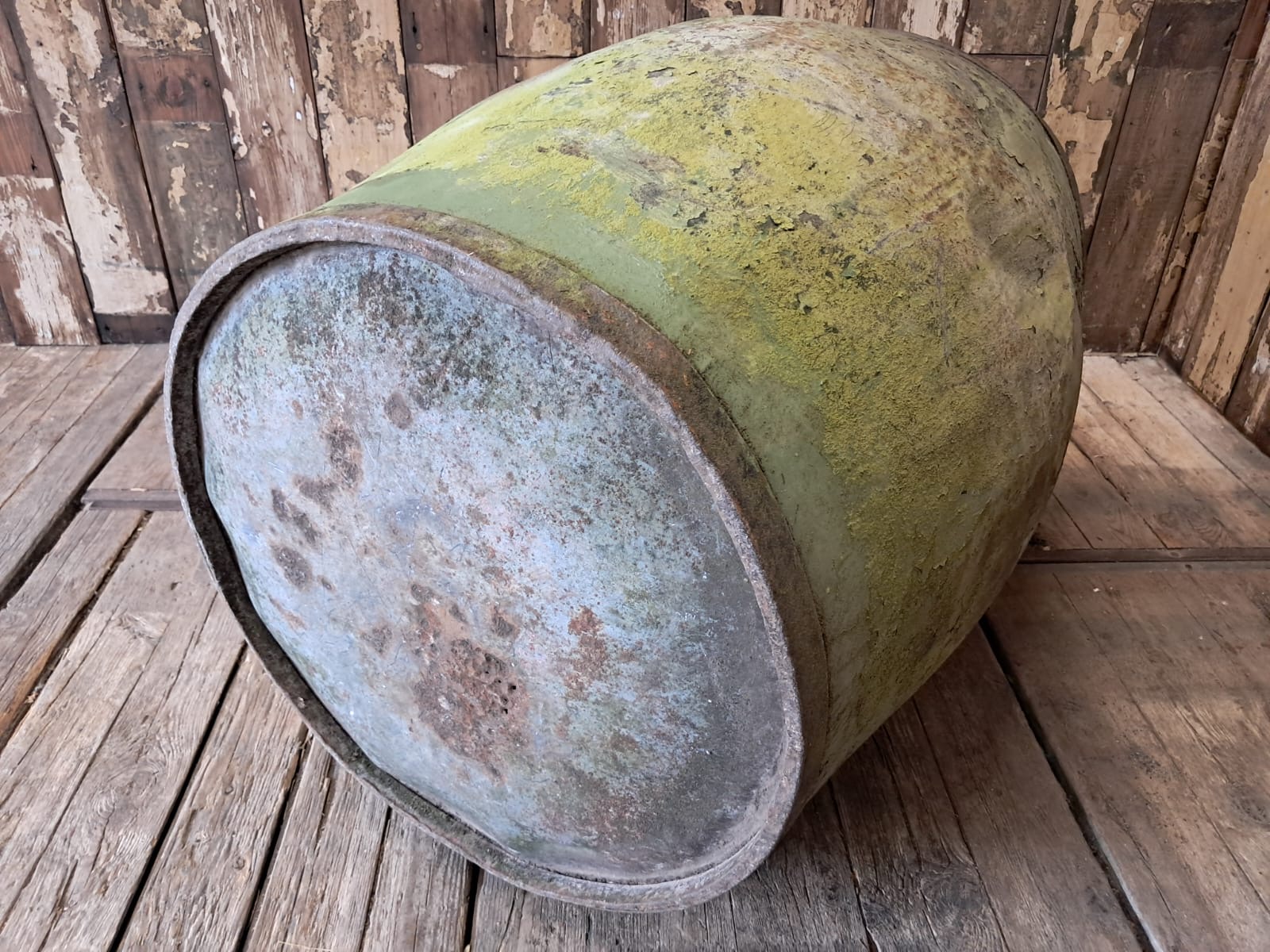 galvanised acid barrel vessel garden planters industrial decorative homewares