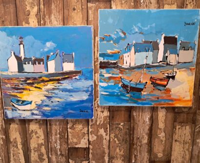 two oil on canvas artworks Decorative art